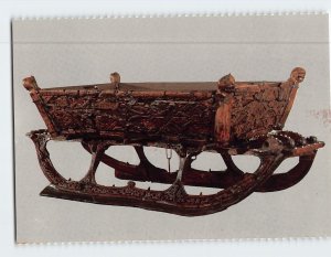 Postcard Carved sleigh from Oseberg The Viking Ships Museum Oslo Norway