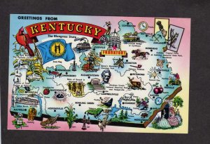 KY Greetings from KENTUCKY State Map Postcard Campbellsville Richmond Morehaed