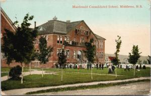 Macdonald Consolidated School Middleton Nova Scotia NS Postcard F3