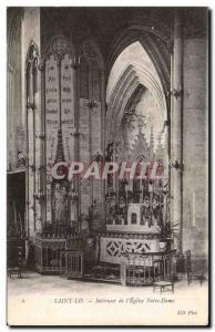 Old Postcard Interior of the church notre dame Saint Lo