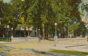 Bicyclist at Main and Cedar Streets - Oneida NY, New York - pm 1916 - DB