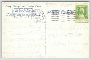 Lordsburg New Mexico~Camp Hidalgo & Hidalgo Court~Standard Gas~1932 Roadside 