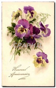 Fancy Old Postcard Happy Birthday (Flowers)