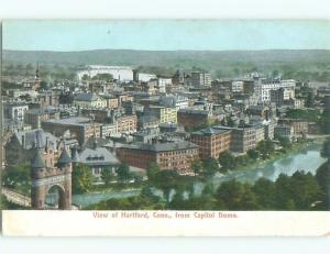 Unused Pre-1907 AERIAL VIEW OF CITY Hartford Connecticut CT n5295