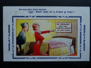 Taylor HOTEL THEME MAID BEING SHOWN BEDROOM c1930s Bamforth Comic Postcard 4553