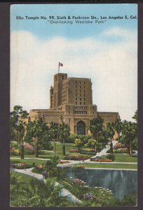 California Los Angeles Elks Temple No. 99 Sixth and Parkview Sts pm1954 - Linen