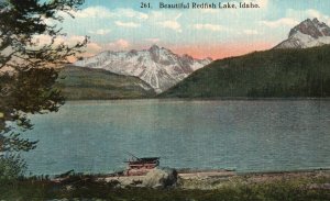 Vintage Postcard 1910's Beautiful Redfish Lake Idaho ID