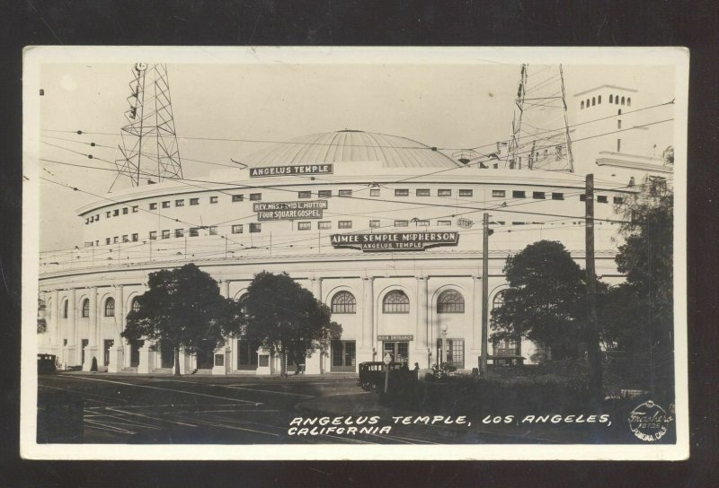 RPPC LOS ANGELES CALIFORNIA ANGELUS TEMPLE STADIUM REAL PHOTO POSTCARD