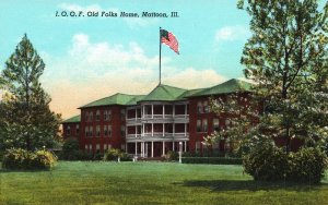 Vintage Postcard I. O. O. F. Old Folks Home Building Grounds Mattoon Illinois IL