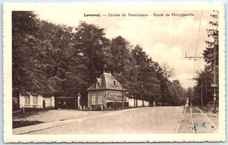 Boarding school entrance - Route de Philippeville - Loverval, Hainaut, Belgium 