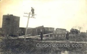 Utility Pole Workers, Telephone, Electric, Elecrical Linemen, Real Photo Writ...