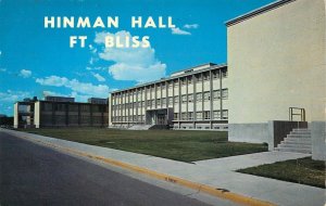 Chrome Era,1960's,  Hinman Hall, Ft. Bliss, El Paso, TX, Old Postcard