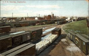 Winnipeg Manitoba MB CPR Railroad Train Tracks and Yard c1910 Vintage Postcard