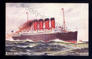 LS2540 - Cunard Liner - Mauretania - Artist - Charles J. de Lacy 1909 - postcard