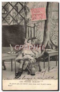 Old Postcard Fancy Doll Small Moms Do not cry my darling we'll see the little...