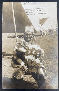 1911 Johnstown CO USA RPPC Postcard Cover Indian Chief Geronimo US Prisoner 