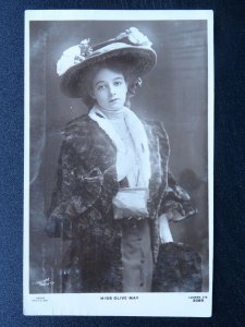 Actress MISS OLIVE MAY c1906 RP Postcard by Rapid