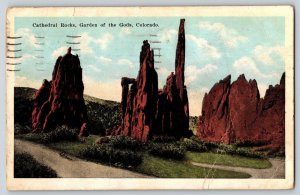 Postcard Cathedral Rocks Garden of the Gods Colorado 1922 Posted