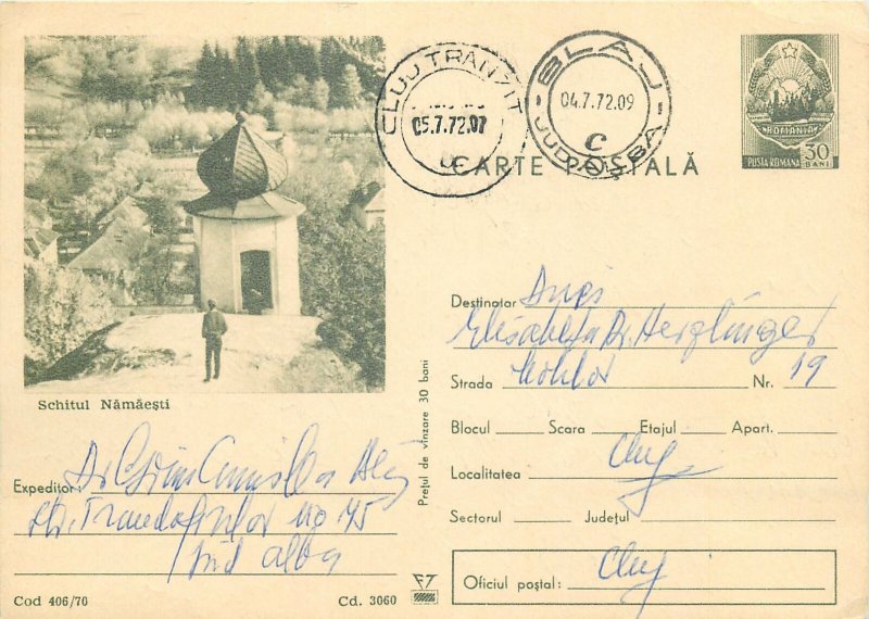 Romania postal stationery postcard Religious Schit Namaesti