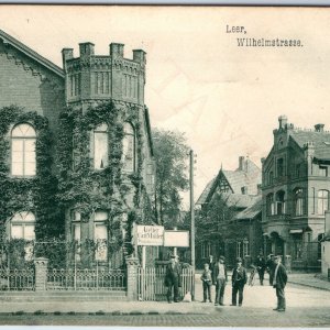 1908 Leer Germany Wilhelmstrasse SHARP Collotype Photo Carl Muller Hotel PC A192