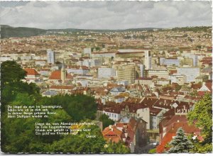 Stuttgart Germany. Panorama.   Used with stamps