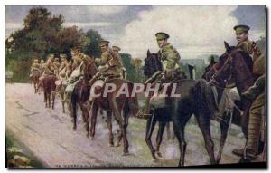 Postcard Old English Army Hussars from forehead