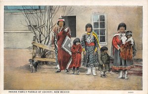 G44/ Cochiti New Mexico Postcard Indian Family Pueblo Native American