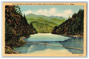 c1940 Mt. McIntyre Flowed Lands Adirondack Mountains New York Vintage Postcard 