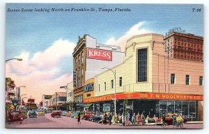 1950s TAMPA FL FRANKLIN STREET KRESS WOOLWORTH DEPARTMENT STORE POSTCARD P2720