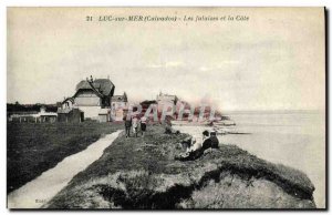 Old Postcard Luc Sur Mer Cliffs and coast