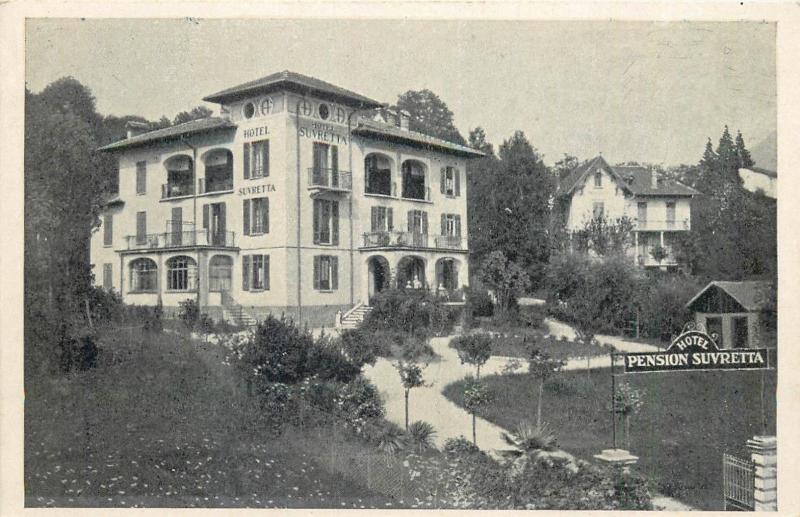 Suisse Switzerland Lugano Pension Hotel Suvretta 1935