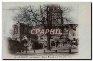 Postcard Old Libourne Saint Emilion Monolithic Church Pres