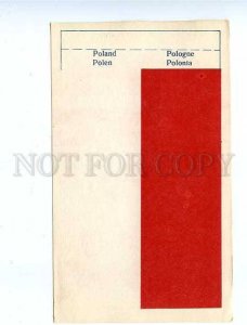 179754 POLAND flag old paper flag card 1957 year