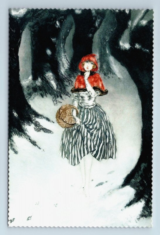 RED RIDING HOOD in Forest ART DECO by Louis Icart New Unposted Postcard