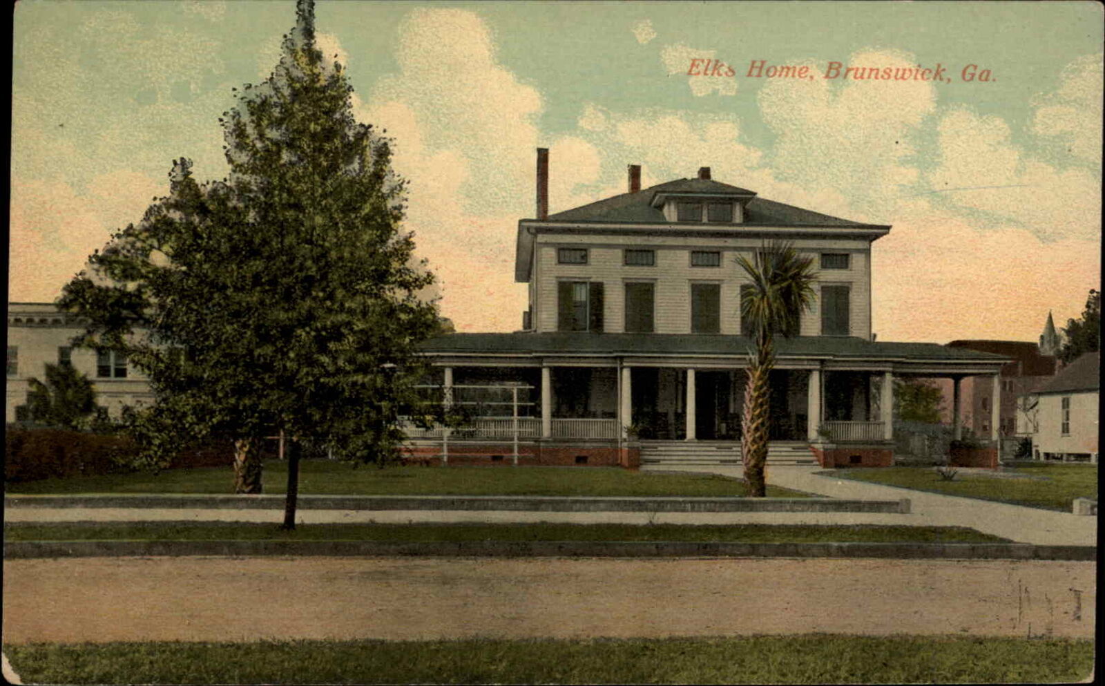 Brunswick Georgia GA Elks Home Fraternal BPOE c1910 Vintage Postcard ...