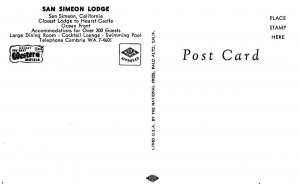 Roadside SAN SIMEON LODGE Hearst Castle, Cambria, CA c1950s Vintage Postcard