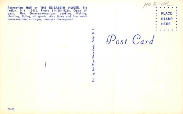 Elizabeth house Big Indian Postcard