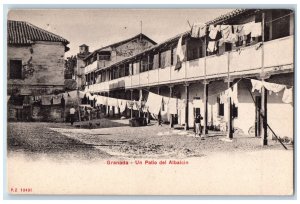 c1905 A Courtyard Of The Albaicin Granada Spain Unposted Antique Postcard 