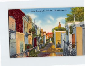 Postcard Oldest Cemetery St. Louis No. 1 New Orleans Louisiana USA