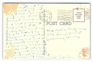 Large Ore Boat St. Clair River Port Huron Mich. Michigan c1947 Postcard