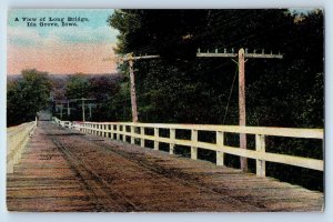 Ida Grove Iowa IA Postcard View Long Bridge Exterior View c1910 Vintage Antique