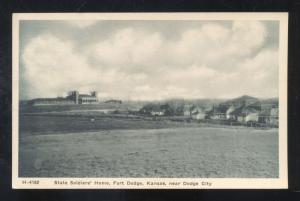 DODGE CITY KANSAS FORT DODGE STATE SOLDIERS HOME VINTAGE POSTCARD US ARMY