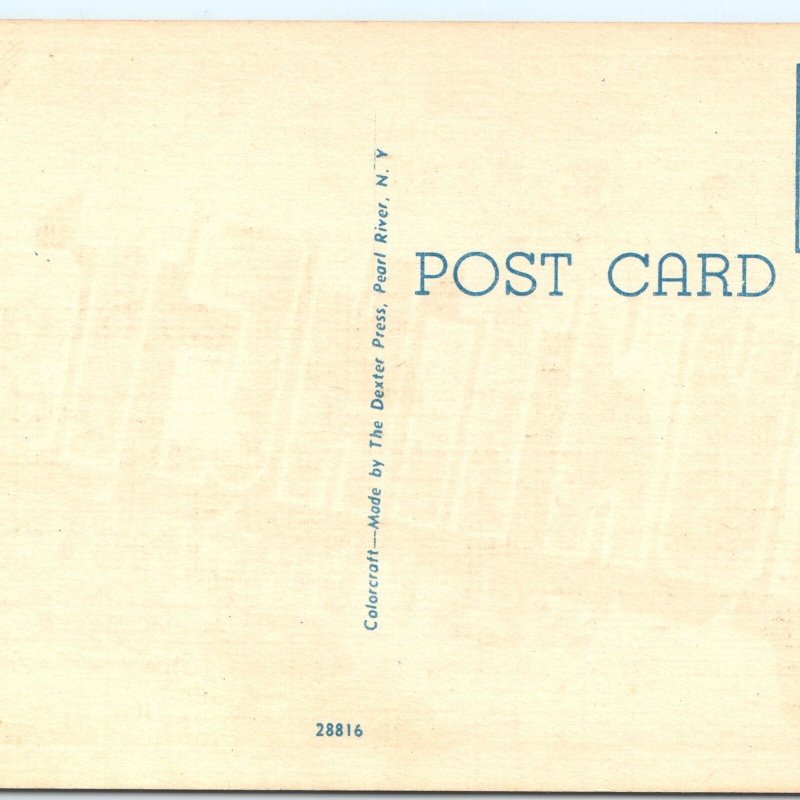 c1940s Huntington, WV Greetings Linen Postcard Dexter Colorcraft Goldsmith A114