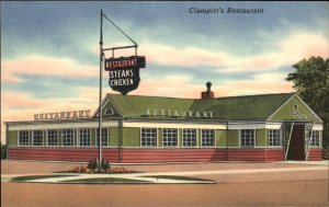 Ashtabula Ohio OH Clampitt's Restaurant Linen Vintage Postcard