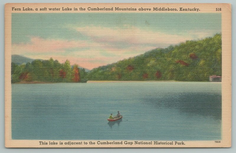 Middleboro KY~Fern Lake~Soft Water Lake~Cumberland Mts~Vintage PC