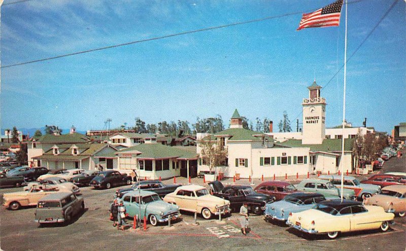 Farmers Market Old Classic Cars Los Angeles CA Chrome Vtg P6