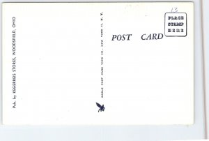 First Methodist Church Woodsfield Ohio Linen Postcard Eagle View