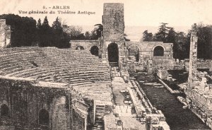 Vue Generale Du Theatre Antique Arles France Vintage Postcard