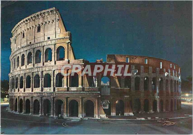 Postcard Modern Roma night Colysee