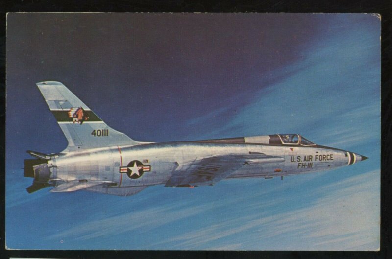 USAF TACTICAL COMMAND Republic F-105 Thunderchief fighter bomber Postcard 